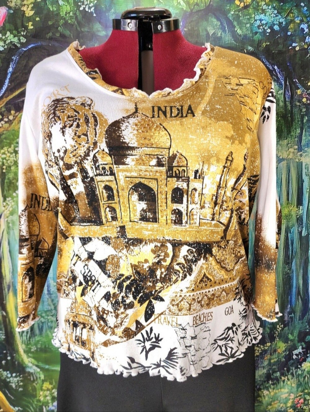 🔥🕌 VINTAGE Y2K Notations INDIA Top NWT 1X